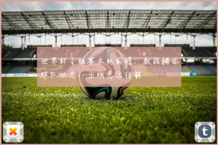 世界杯小组赛末轮前瞻：数据揭示球队状态，出线悬念待解